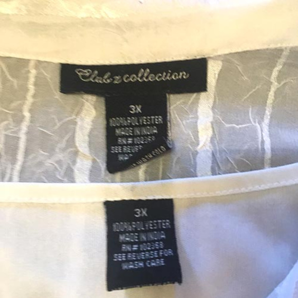 Sheer White Blouse with Attached Cami - Picture 4 of 4